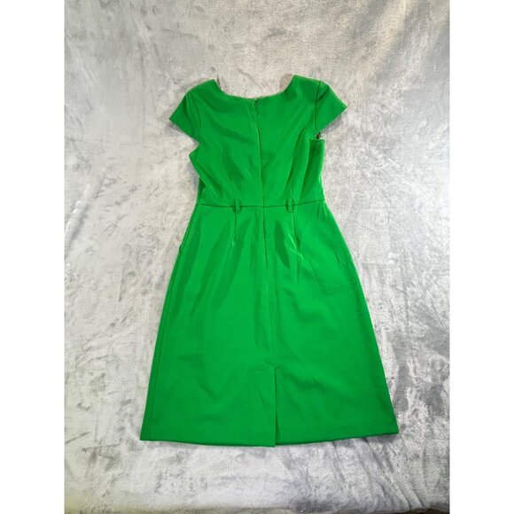 Olivia Matthews Dress Women's 4P Green cocktail dress w/cap sleeve missing Belt - Picture 7 of 12